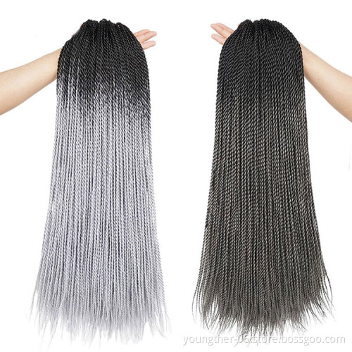 Crotchet Synthetic Braiding Hair Senegalese Crochet Twist Braid Hair Ombre Box Braid Extension